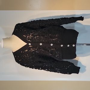 Shannon Vintage Black Peek A Boo Sweater